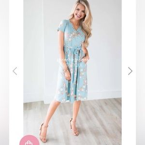 Neesee’s Dresses floral wrap top dress